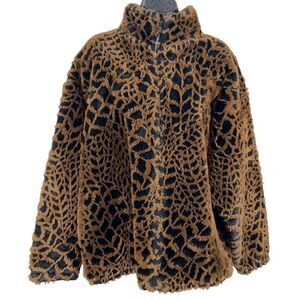 Black Mountain Outdoor Gear Animal Print Faux Fur Coat